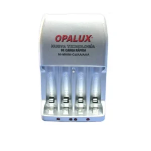 Cargador de pilas recargables marca "Opalux" de 1 a 4 pilas AA o AAA Nicd o NiMh carga rapida