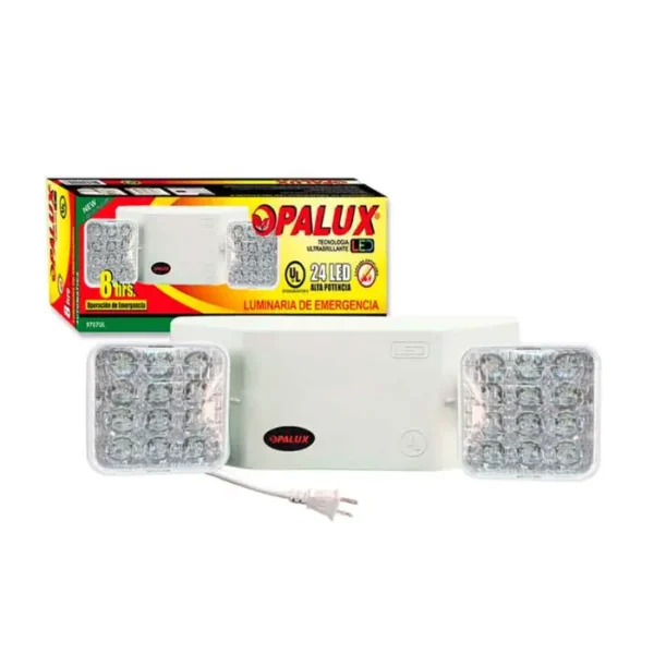 LUZ DE EMERGENCIA OPALUX 24 LEDS 8 HRS 90 MTS CERTIFICADO "UL"