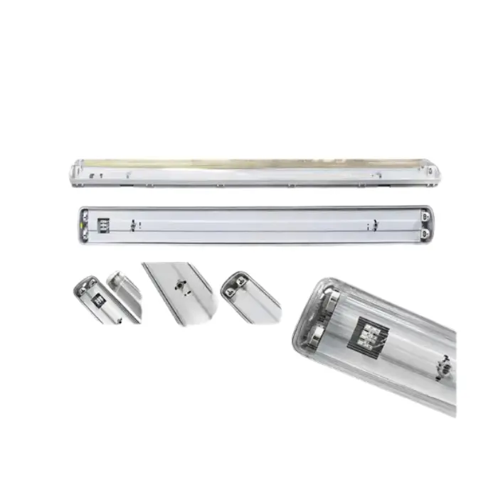 LUMINARIA HERMETICA 2X36W OPALUX PARA EXTERIORES DE ACRILICO RESISTENTE PARA 2 FLUORESCENTES LED 18W INC TERMINALES LISTAS PARA CONECTAR IP65 - Imagen 2