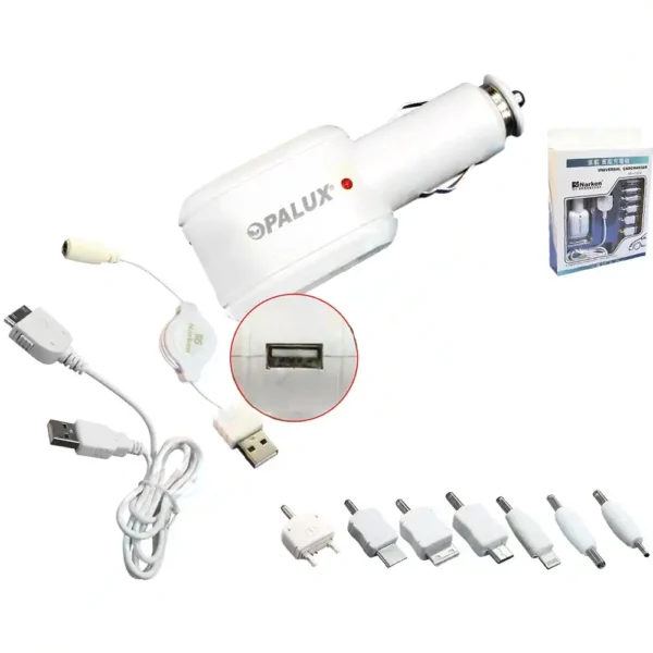 NK-CC02 Adaptador Cargador p/auto c/7 puntas intercambiables