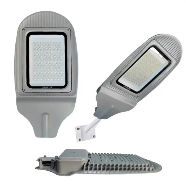 LUMINARIA DE ALUMBRADO PUBLICO 150W OPALUX 6500K 13500LM 144 LEDS 50,000HRS LUZ BLANCA 185V-265V IP65 CON FOTOCELDA