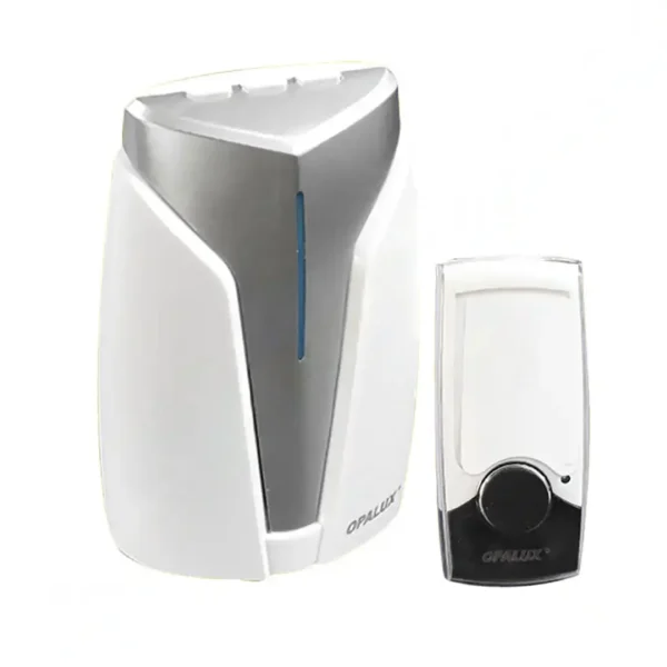 Timbre inalambrico 100MTS con 36 melodias 3 intensidades de sonido pulsador usa pila  (incluida) y receptor usa pilas AA (no incluidas) indicador led