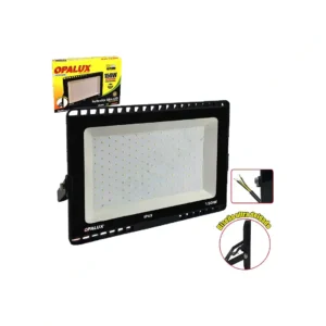 REFLECTOR LED 150W OPALUX 144 LEDS 12750LM 7000K 50,000HRS LUZ BLANCA DELGADO SLIM COLOR NEGRO IP65 EXTERIORES 220-240V