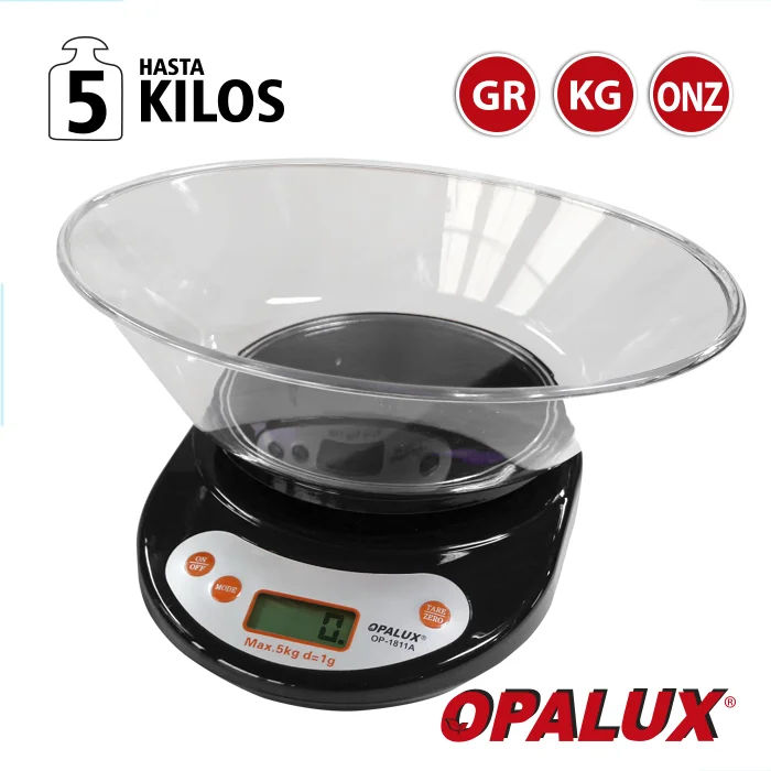 BALANZA DIGITAL CON PLATO DESMONTABLE NEGRO