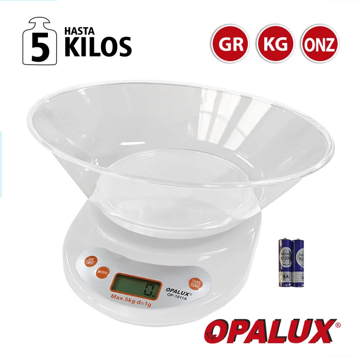 BALANZA DIGITAL CON PLATO DESMONTABLE BLANCO