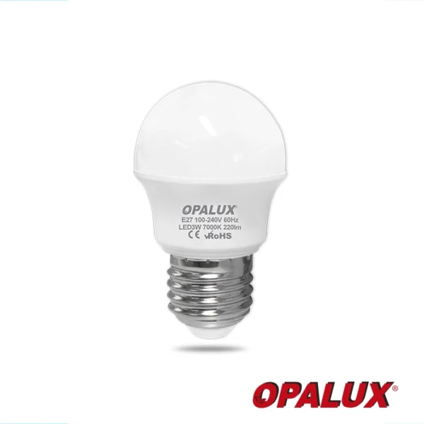 FOCO LED PARA CASA E27 3W OPALUX 220LM 6500K 25000HRS LUZ BLANCA 220V