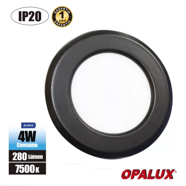 SPOT LIGHT PARA MUEBLE NEGRO MATE 7500K "OPALUX" 4W