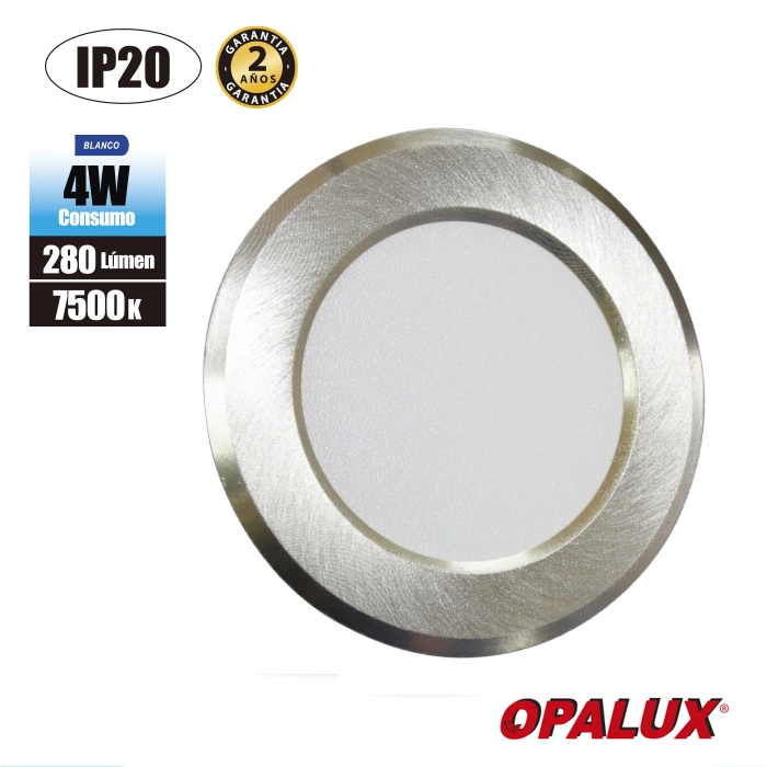 SPOT LIGHT PARA MUEBLE SILVER 7500K "OPALUX" 4W