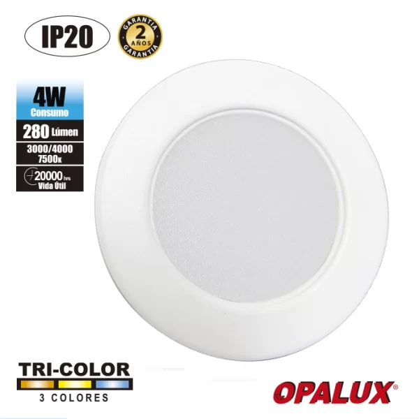 SPOT LIGHT PARA MUEBLE BLANCO TRICOLOR "OPALUX" 4W