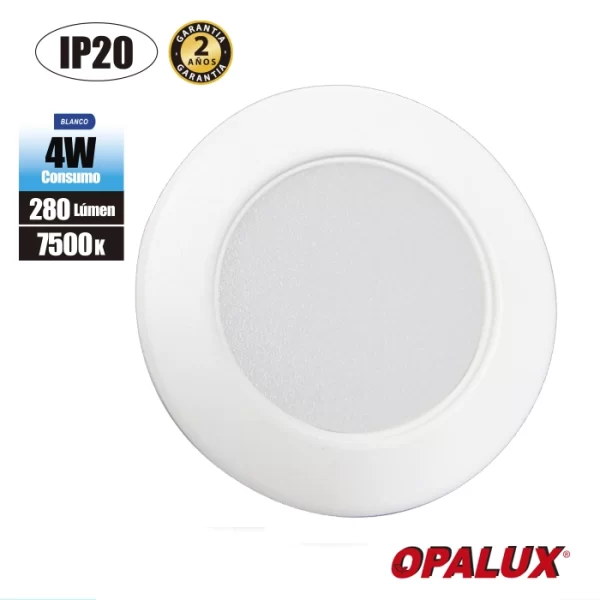 SPOT LIGHT PARA MUEBLE BLANCO 7500K "OPALUX" 4W