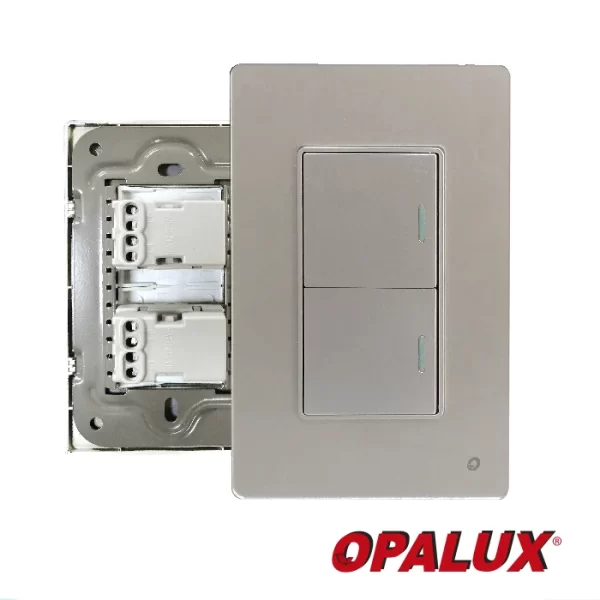 Interruptor doble dado 3.5cm, Medidas: Altura 12 cm x Ancho7.5 cm 127/250V 10A