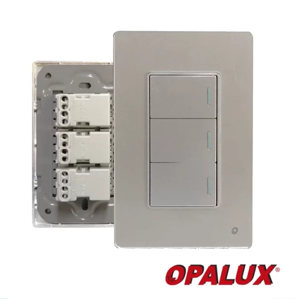 Interruptor triple dado 3.5cm, Medidas: Altura 12 cm x Ancho7.5 cm 127/250V 10A