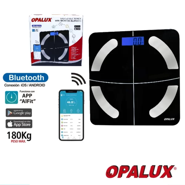 BALANZA ELECTRÓNICA INTELIGENTE CON BLUETOOH NEGRO