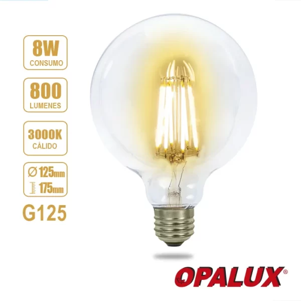 FOCO VINTAGE E27 8W OPALUX G125 3000K