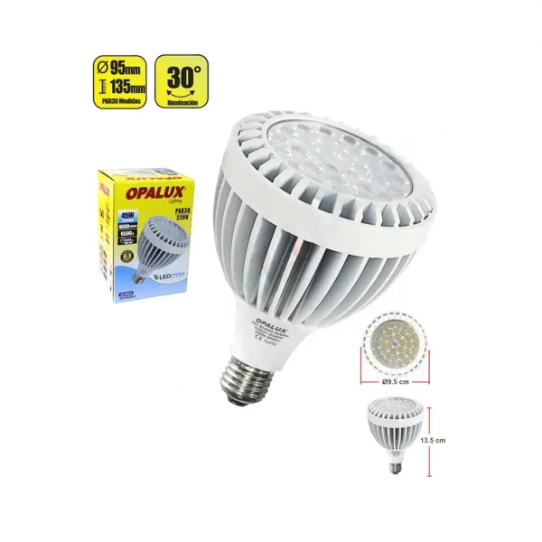 FOCO LED PAR 30 E27 45W OPALUX 4500LM 6500K LUZ BLANCA 220V