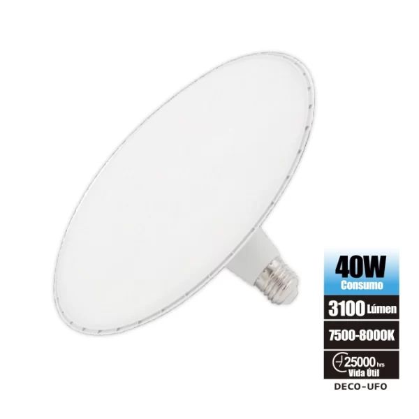 FOCO UFO 40W OPALUX 3100L 7500K BLANCO DESMONTABLE