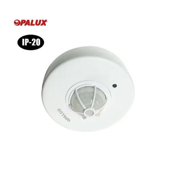 Sensor de movimiento 360° para techo detección a 12 mts horizontal tecnología PIR instalación hasta 4mts altura tiempo 10 seg – 3 min.