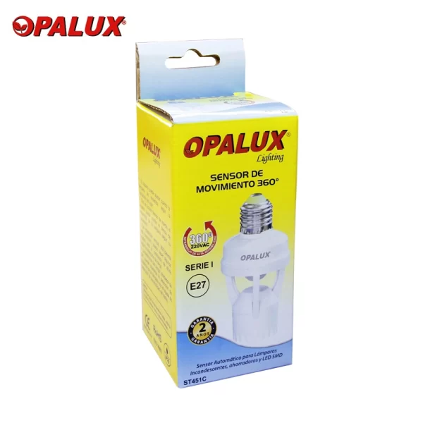 SENSOR DE MOV. 360° "OPALUX" ROSCA E27 220-240VAC (6MTS) CAJA COLOR CJX50