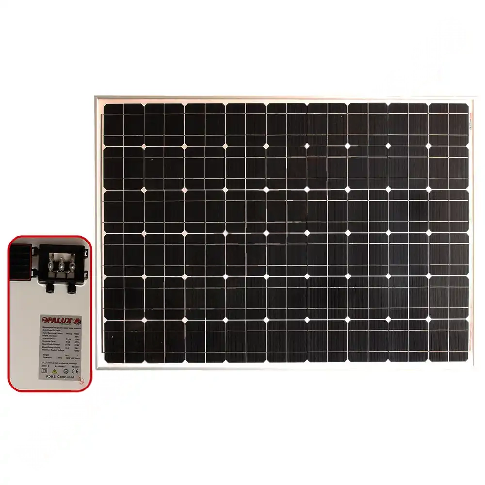 Panel Solar 150W 12v Monocristalino IP-67 “Opalux” 100% Real Fabrica VMP 18.5v especial para cielos nublados o soleados