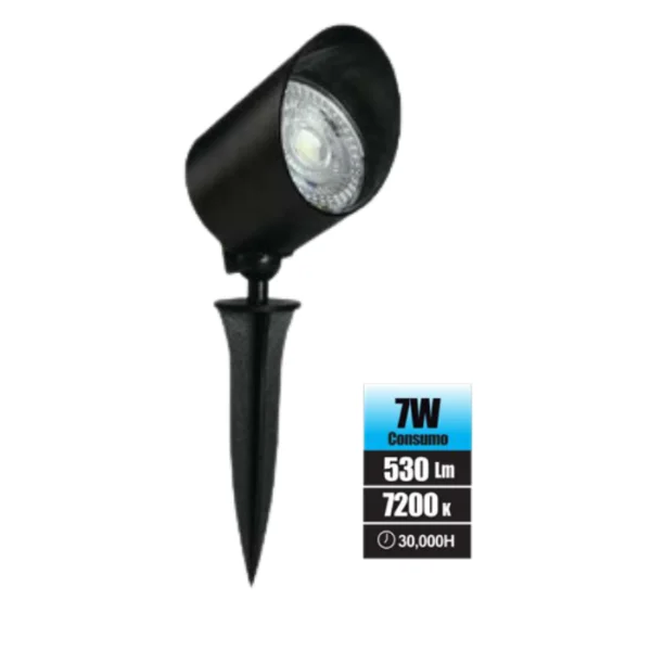 LUZ EXTERIOR ESTACA 7W "OPALUX" 100-240V 530LM 7200K IP65