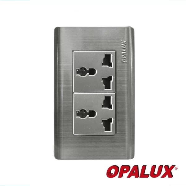 TOMA UNIVERSAL DOBLE "OPALUX" 15AMP METAL CJX10 MASTERX200