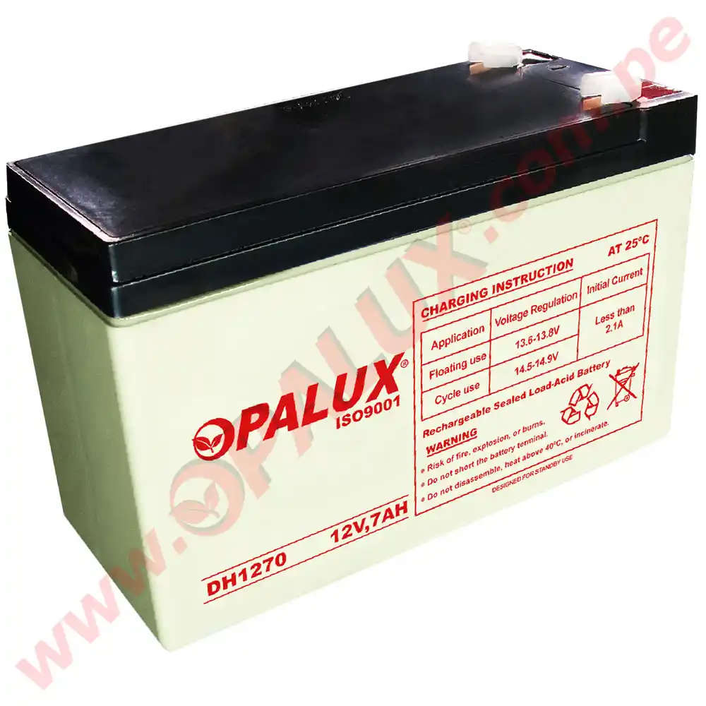 Batería 12V 7AH “Opalux” Nueva 100% original tipo seca de ácido de plomo  para paneles de alarma, luces de emergencia, ups, etc - OPALUX - LIFE
