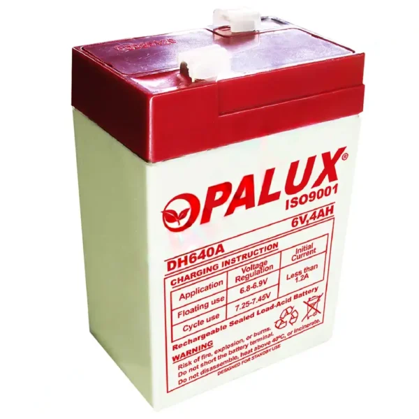 Batería  6V  4AH “Opalux” Extra Duración Nueva 100% original tipo seca de ácido de plomo para luces de emergencia, balanzas y otros