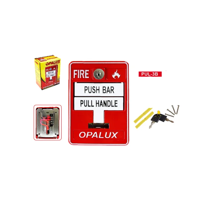 Estación manual de doble acción “Opalux” con llave para sistema de alarmas contra incendio centralizados