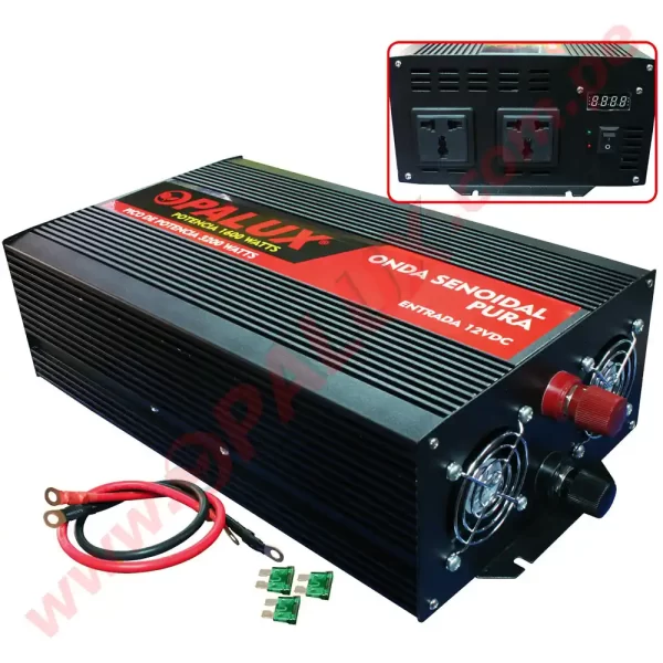 Inversor Onda Pura 1600W Pico 3200W “Opalux” 24v a 220v para paneles solares