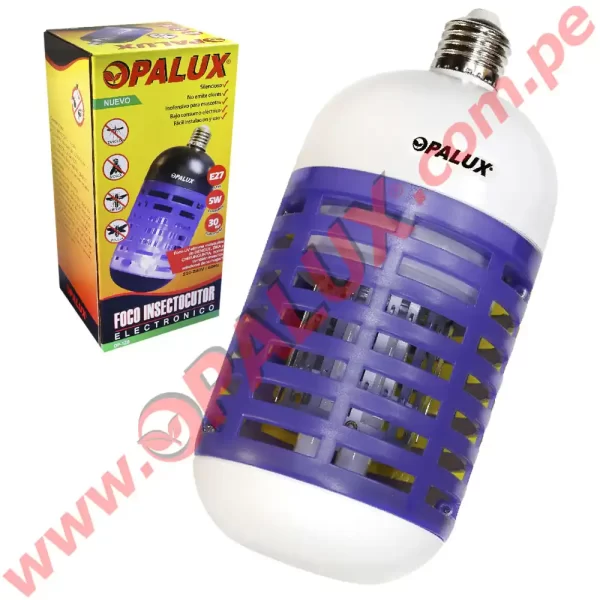 Insectocutor eléctrico 30M2 con luz LED UV rosca E27 5W color blanco
