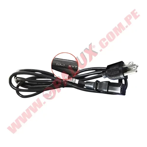 Cable Poder 1.80mts certificado "UL" 18AWG toma a tierra enchufe plano 10AMP 300v