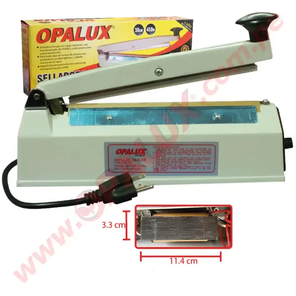 Selladora de bolsas de 20CM 300W marca “Opalux” cuerpo metalico PREMIUM