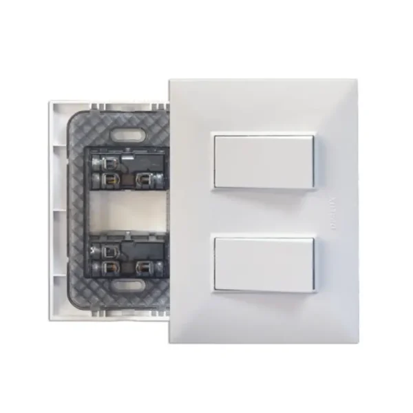 INTERRUPTOR DOBLE UNIPOLAR "OPALUX" 10A, 250V P/EMPOTRAR