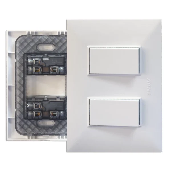 INTERRUPTOR DOBLE CONMUTADOR 10A, 250V "OPALUX" P/EMPOTRAR