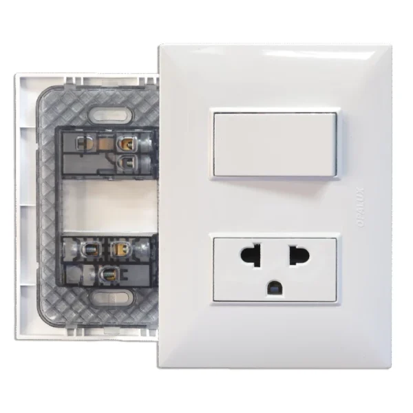 INTERRUPTOR + TOMA UNIVERSAL "OPALUX"