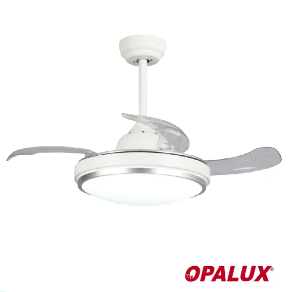 LAMPARA VENTILADOR BLANCO GRIS "OPALUX" 40W 3CCT 4000LM 200-240V 6 VELOCIDADES