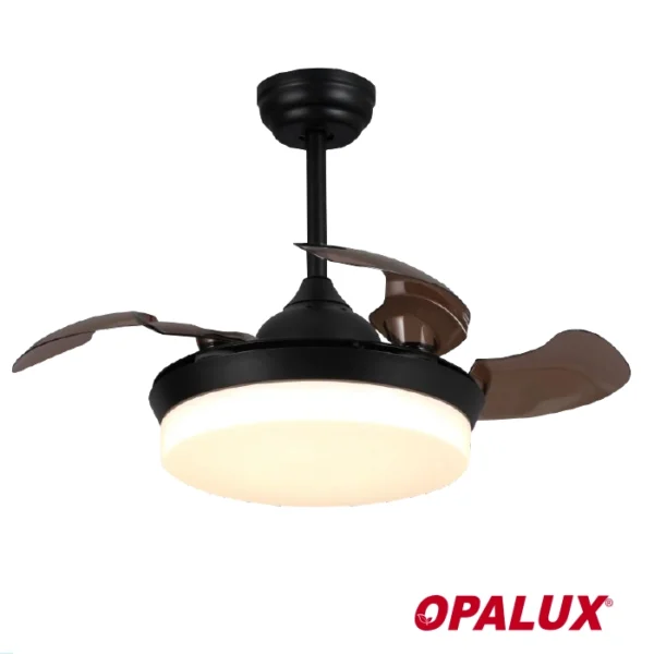 LAMPARA VENTILADOR NEGRO OPALUX 40W 3CCT 4000LM 200-240V 6 VELOCIDADES