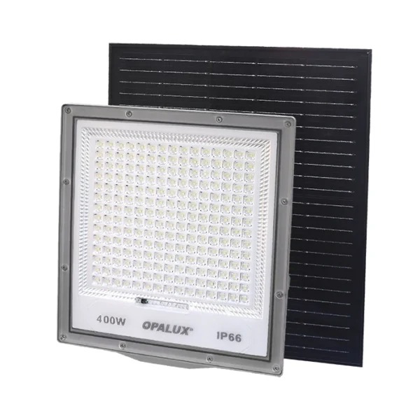 REFLECTOR LED CON PANEL SOLAR  400W "OPALUX" 3500LM, 7200K