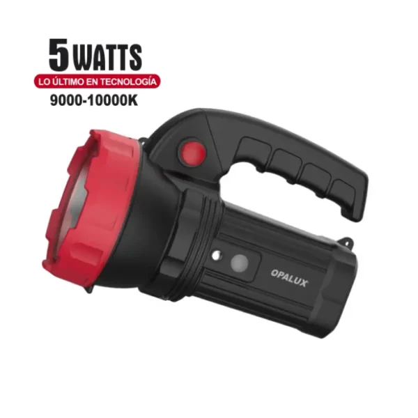 LINTERNA LED RECARGABLE 220V "OPALUX" 5W  ROJO