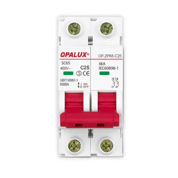 LLAVE TERMOMAGNETICA PARA RIEL 2 POLOS, 32 AMPERIOS 6KA