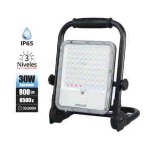 REFLECTOR PORTATIL LED, "OPALUX" 30W, 800LM, RECARGABLE MASTERX10