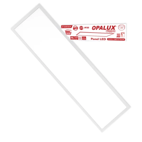 PANEL LED PARA EMPOTRAR 30X120 48W "OPALUX" 6500K 4800LM 120° 85-265VAC