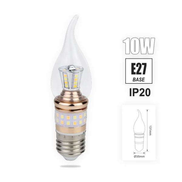 FOCO CORN TRICOLOR "OPALUX" 10W E27 VELA COLA