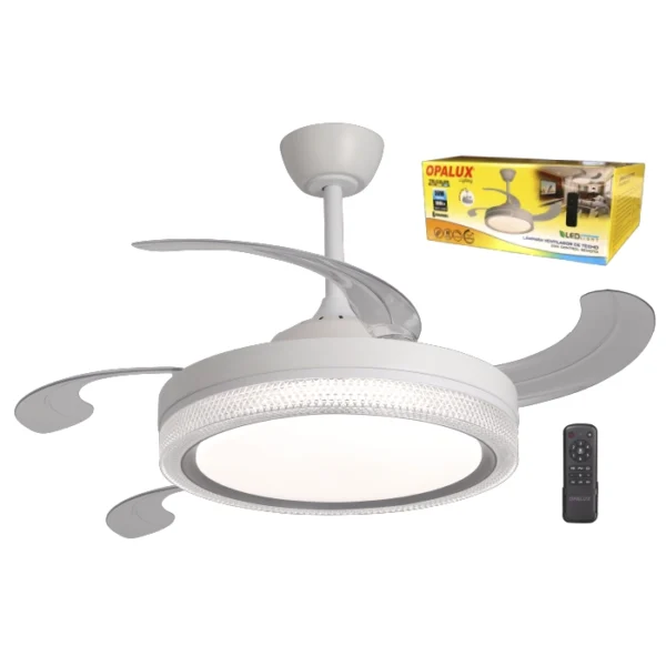 LAMPARA VENTILADOR BLANCO "OPALUX" 50W 3CCT 5000LM 200-240V 6 VELOCIDADES