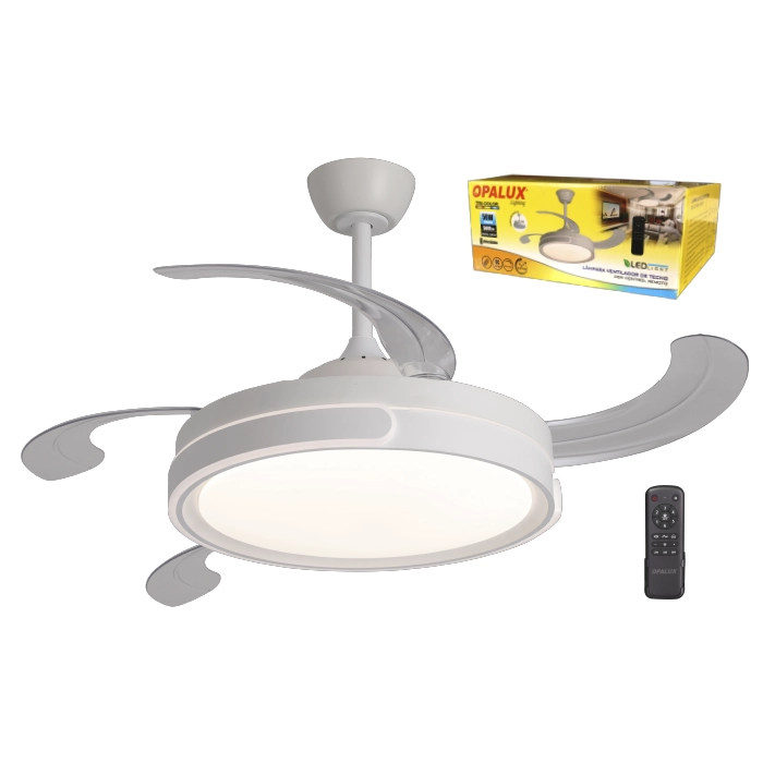 LAMPARA VENTILADOR BLANCO "OPALUX" 50W 3CCT 5000LM 200-240V 6 VELOCIDADES