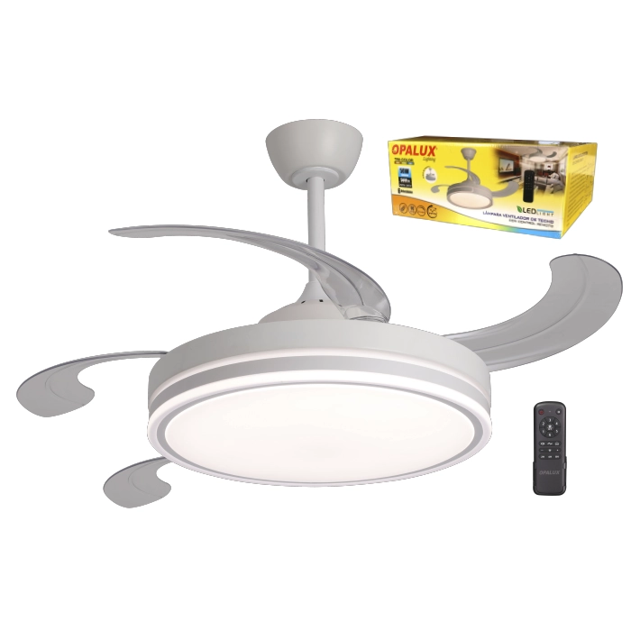 LAMPARA VENTILADOR BLANCO "OPALUX" 50W 3CCT 5000LM 200-240V 6 VELOCIDADES