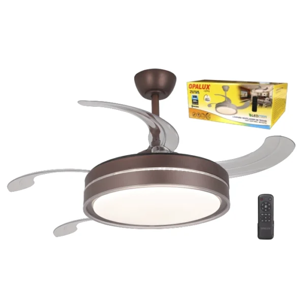 LAMPARA VENTILADOR COBRE "OPALUX" 50W 3CCT 5000LM 200-240V 6 VELOCIDADES