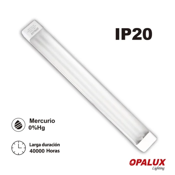 FIXTURE SLIM LED PRISMÁTICO 36W LUZ BLANCA 120 CM "OPALUX"
