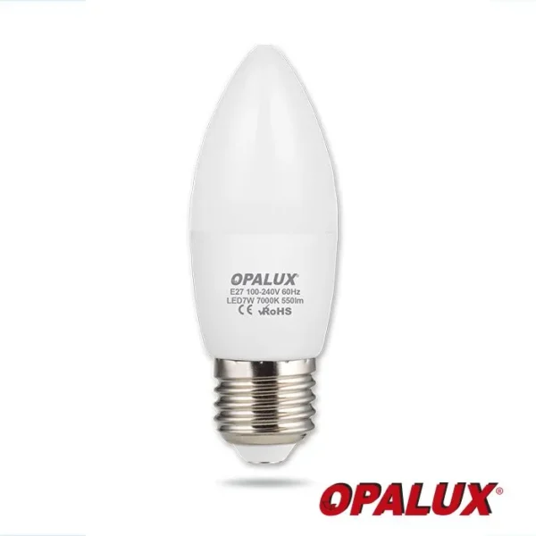 FOCO VELA LED 7W "OPALUX" BLANCO 100-240V 550LM 8000K  E27 CJX100