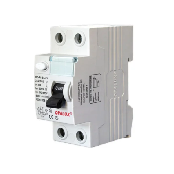 INTERRUPTOR DIFERENCIAL RCCB "OPALUX" GAMA MEDIA 100% COBRE, PROTECCION CONTRA FUGAS DE CORRIENTE CON SENSIBILIDAD 30MA IP20 240V 25A MASTERX100
